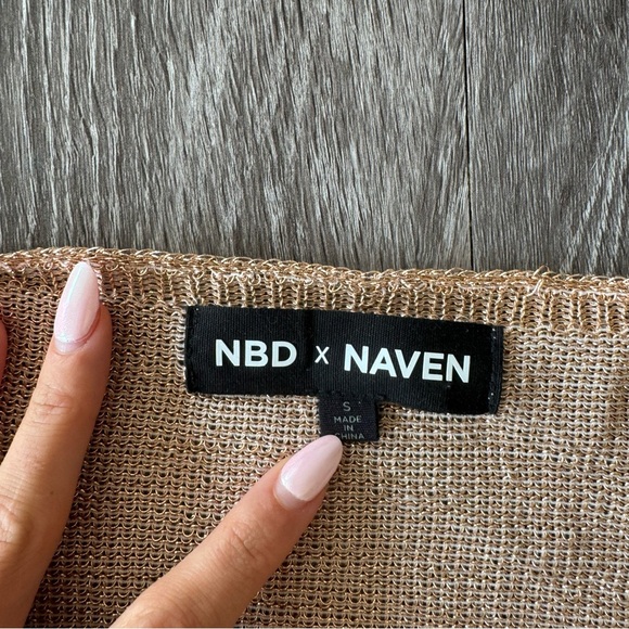 NBD X Revolve X Haven Rose-Gold Tie Crop Top - Picture 5 of 10